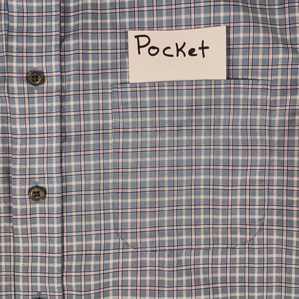 Jos. A. Bank Button Down Shirt Mens L Blue Plaid Excellent Traveler Slim Fit - Picture 4 of 11
